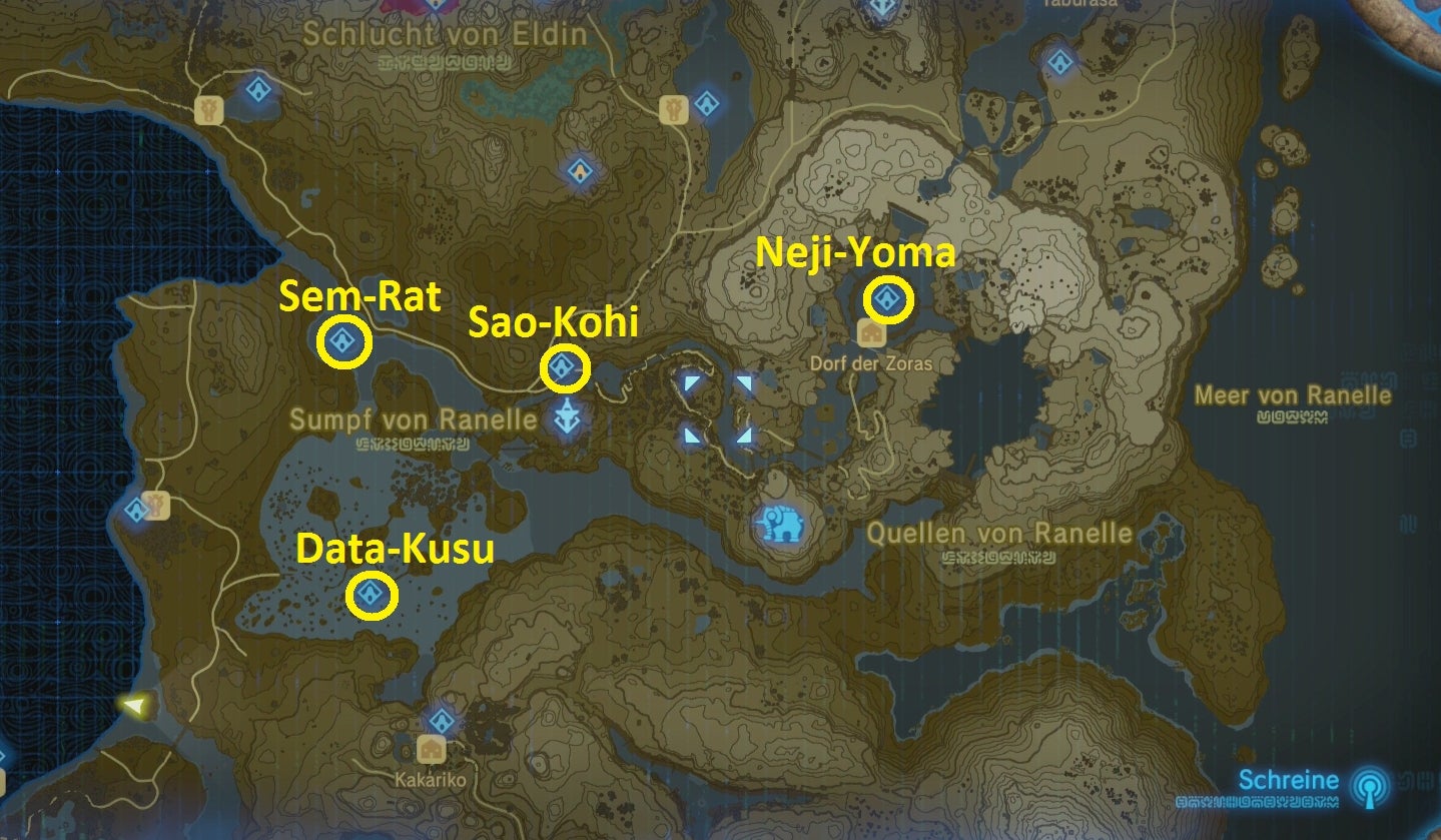 Zelda Breath Of The Wild Sem Rat Schrein Zelda: Breath of the Wild - Sao-Kohi-Schrein, Neji-Yoma-Schrein, Data